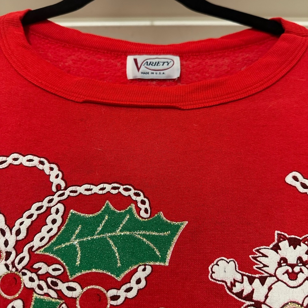 Vintage cat Christmas sweater